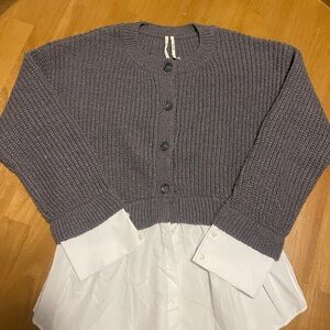 Sweater By Anthropologie Cropped Twofer Cardigan Sweater